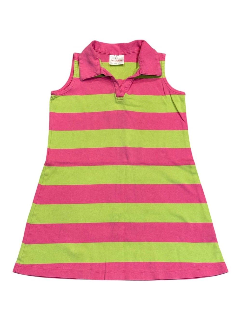 Hanna Andersson Pink & Lime Striped Polo Dress